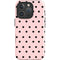 Pink and Black Polka Dots iPhone 16 Pro Impact Case